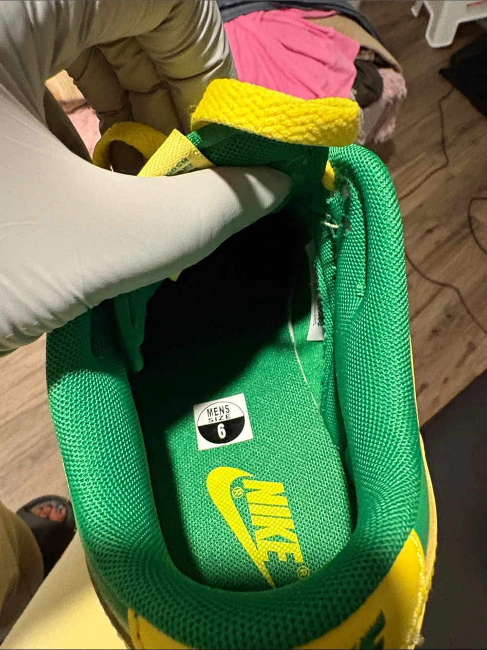 Nike Kids Green and Yellow Low-Top Sneakers